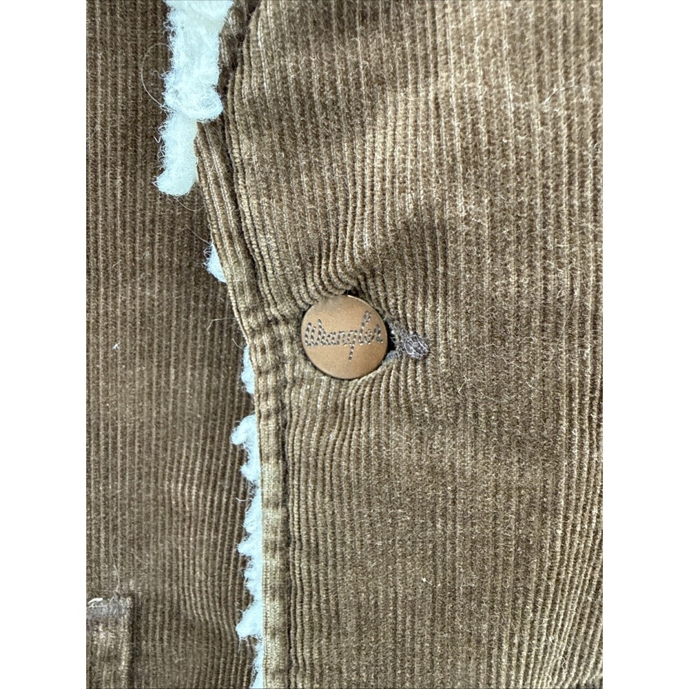 Vintage Mens Chocolate Brown Corduroy Sherpa Vest Size Medium Retro Cowboy - Picture 4 of 8